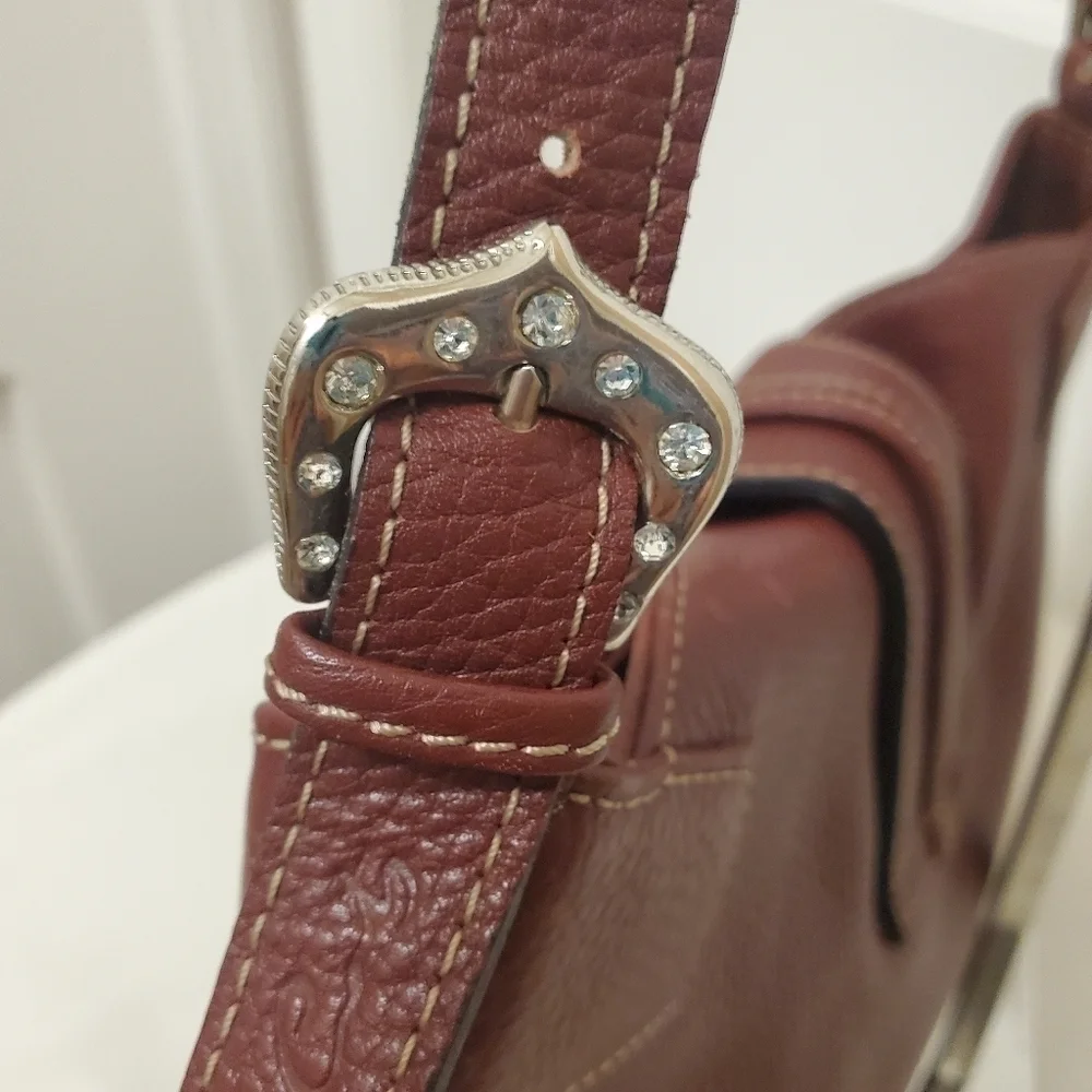 CATS Burgundy Pebble Grain Leather Hobo Bag, Classic